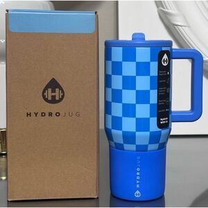 HydroJug 20oz Traveler, COBALT BLUE CHECKERS